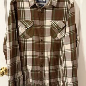 The North Face Brown and Green flannel